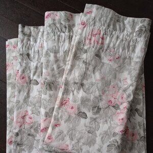 3 VTG Laura Ashley Cottage Rose Lined Curtain Drape Panels Pink & Green 82x41”